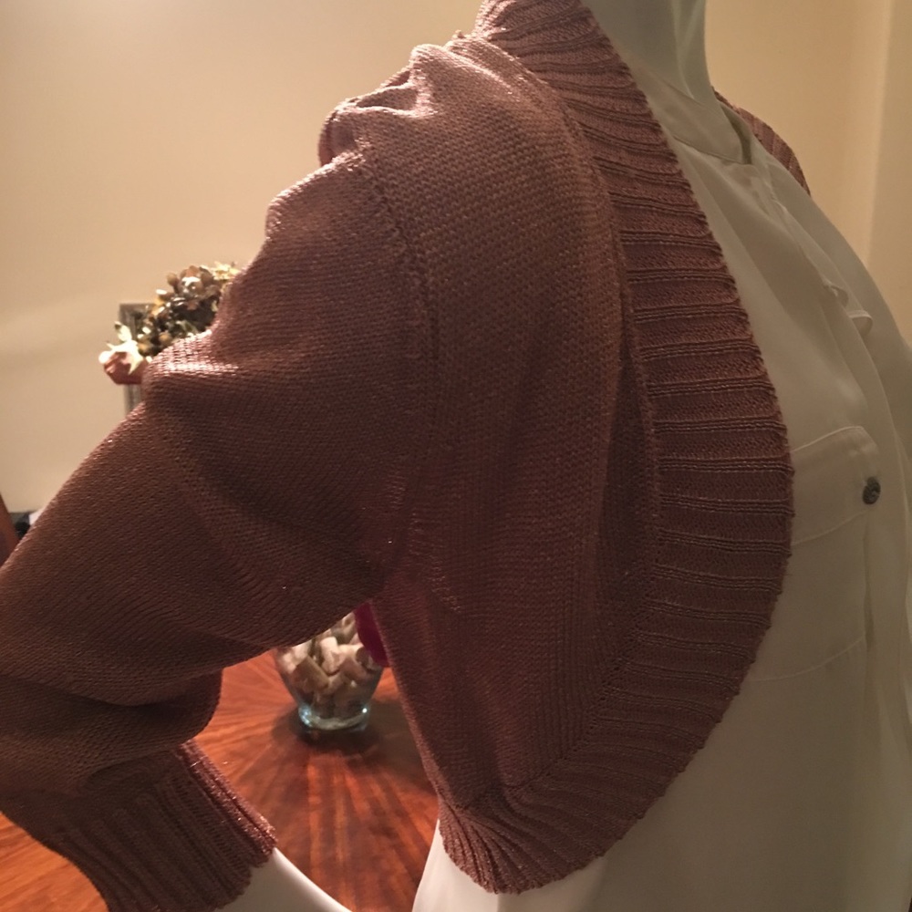Pink shimmery short sweater L